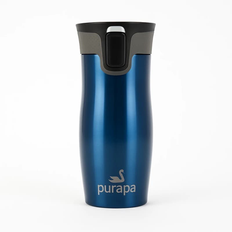 Cană termoizolantă premium cu sistem automat anti-scurgeri